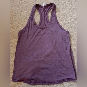 Size 4 Lululemon heather plum stripe tie back yoga tank